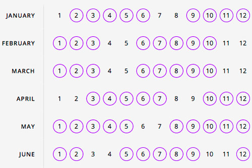2017 Linear Calendar